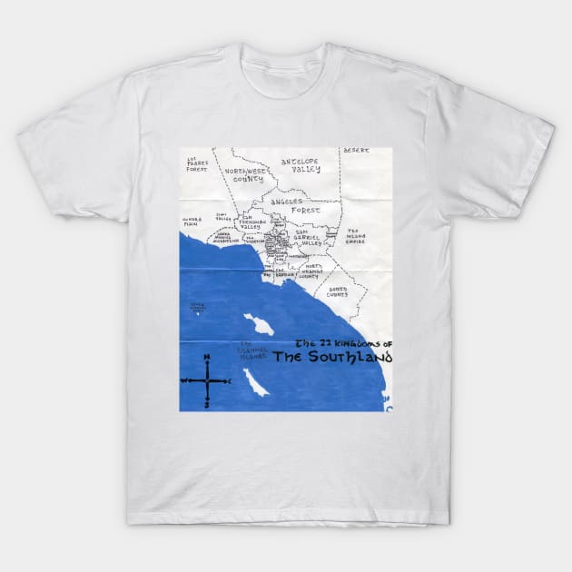 The 22 Kingdoms of the Southland T-Shirt by PendersleighAndSonsCartography